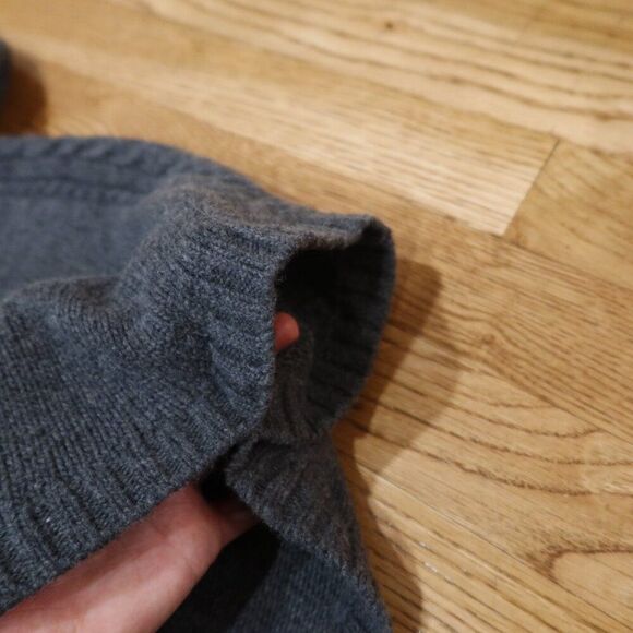 KNOT kids poncho cape wool knit cashmere grey pull on hood cable formal preppy 3 - Picture 4 of 8